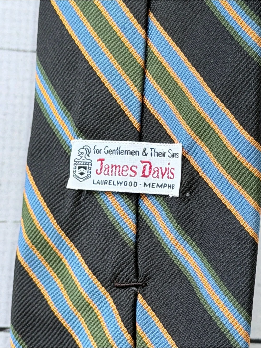 Vintage James Davis Memphis Regimental Repp Stripe Tie